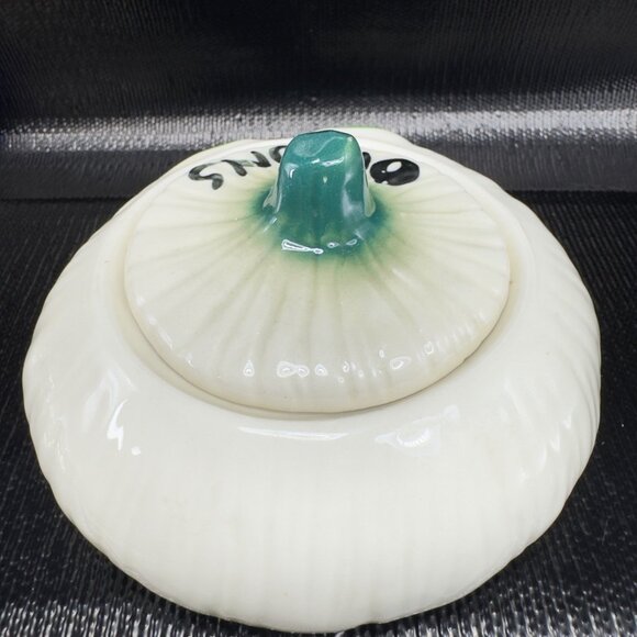 Anthropomorphic Onion Keeper Dish Bowl Lidded Crying Face Ceramic Container VTG - Picture 12 of 14